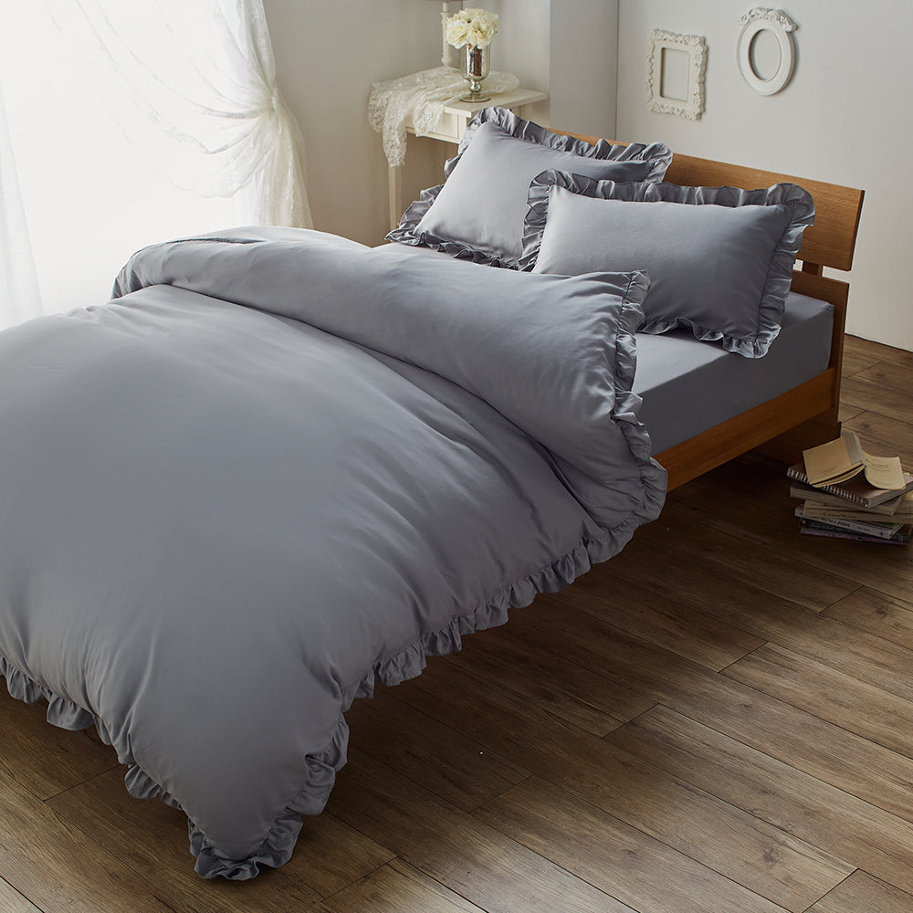 フリルデザイン ベッドカバーセット/フリル×おしゃれカラーでつくる