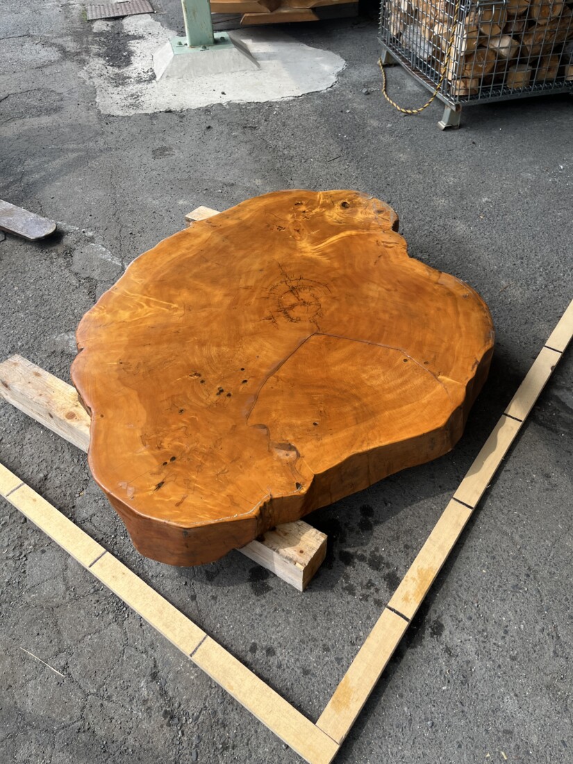 古材 一枚板 一枚板テーブル 未仕上 ケヤキ材 輪切り 一枚板 #992 – 一