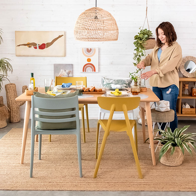 4脚セット】 ダイニングチェア PP プラスチック W 49 D 53.5 H 79.5