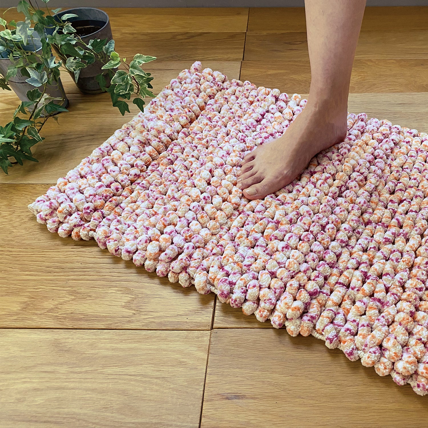 SALE 50％オフ】ハータ バスマット マイクロシェニール ピンク