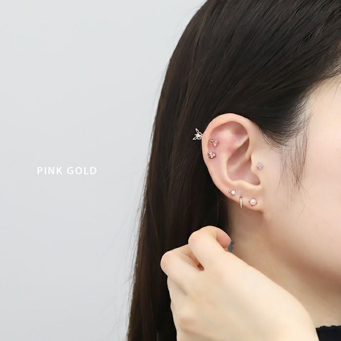 オーロラ立爪カボションピアス｜ボディピアス凛【公式】