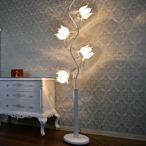 ロータス フラワーランプ WH フロアライト | インテリアショップ