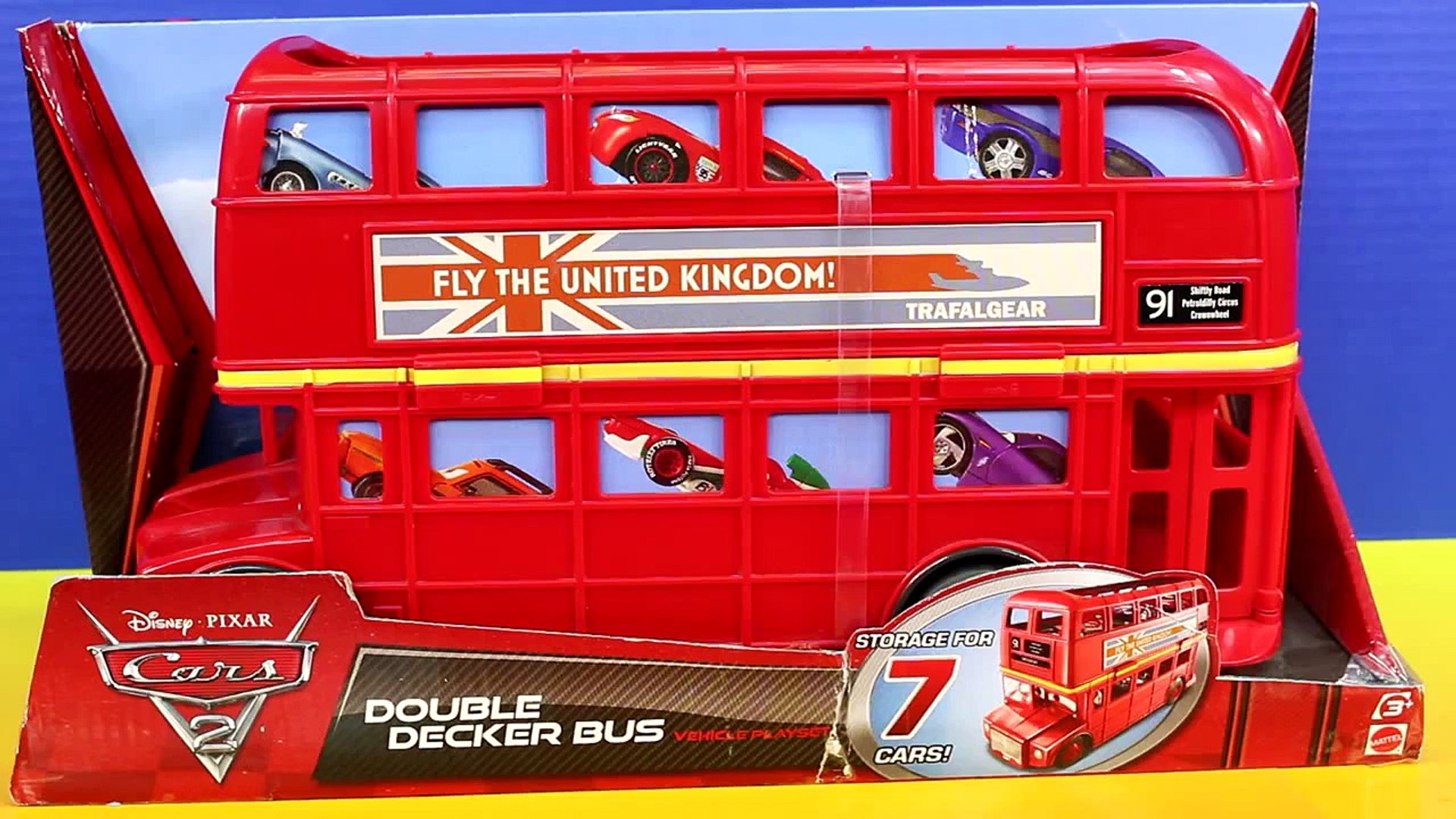 Disney Pixar Cars 2 Double Decker Bus Lightning McQueen Holley