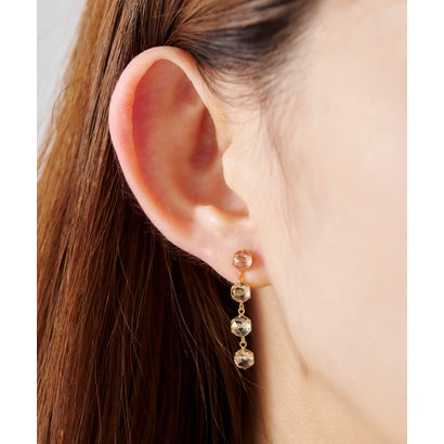 サマンサティアラ Samantha Tiara ホワイトトパーズ 4連ピアス (K18