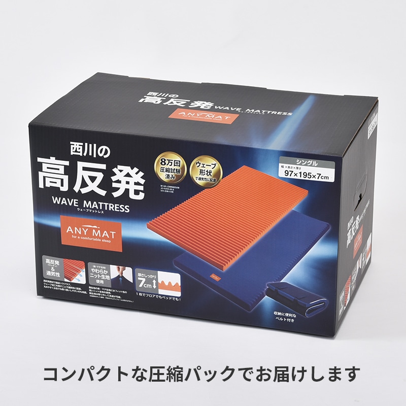 ANY MATベーシック（丸巻きタイプ） （シングル）97×195×7㎝ ブルー 側