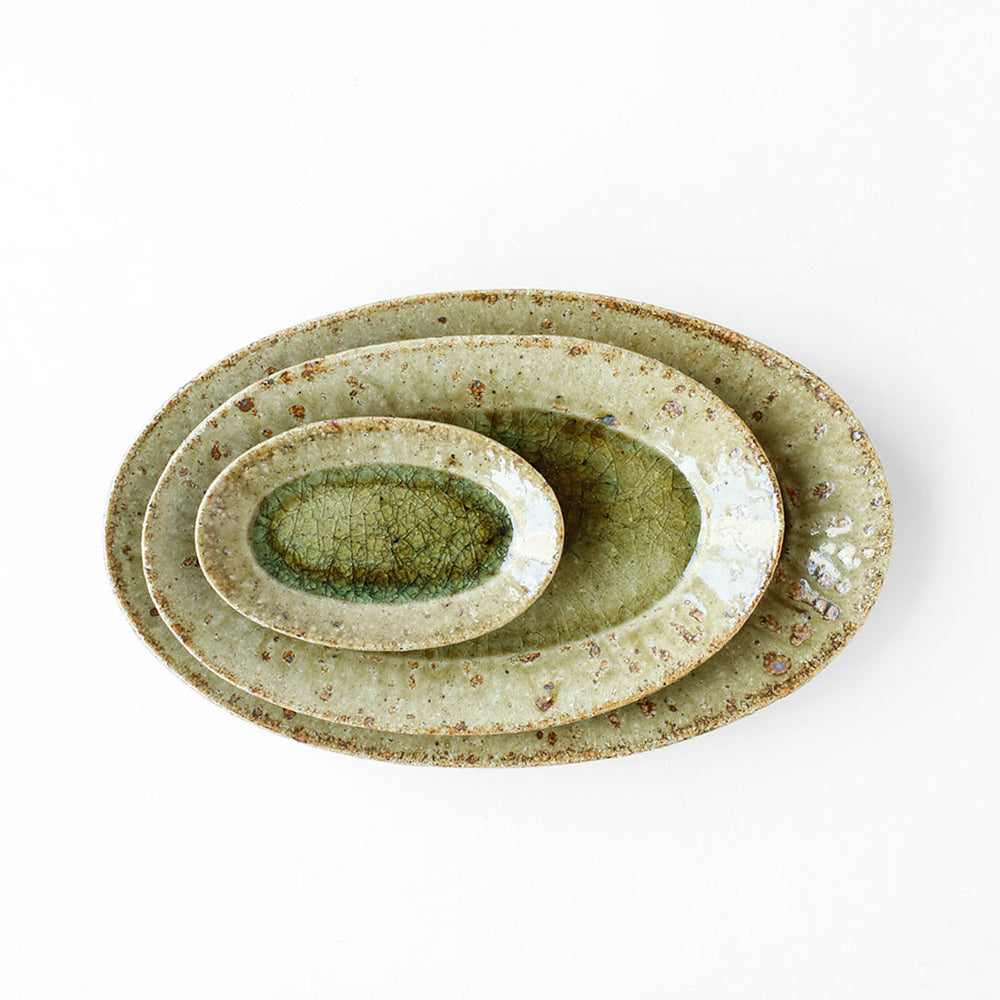 宮城陶器 オーバル 小 灰釉 – 雨晴/AMAHARE