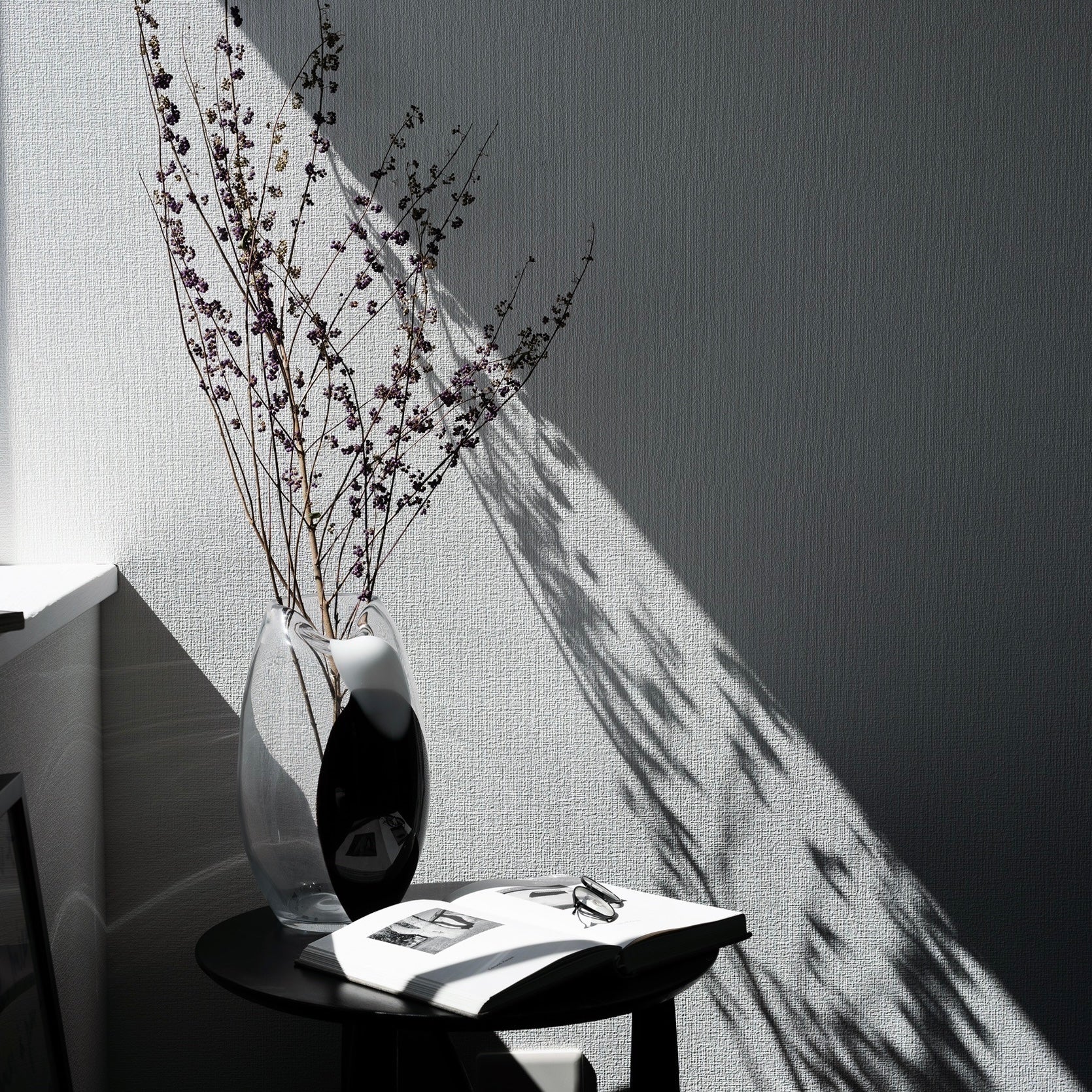 クリア×モノトーン フラワーベース