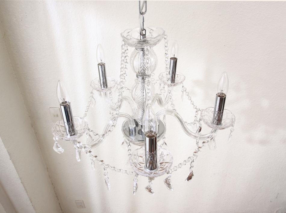 クリスタルガラス シャンデリア(5灯)｜アンティーク家具・照明の専門店