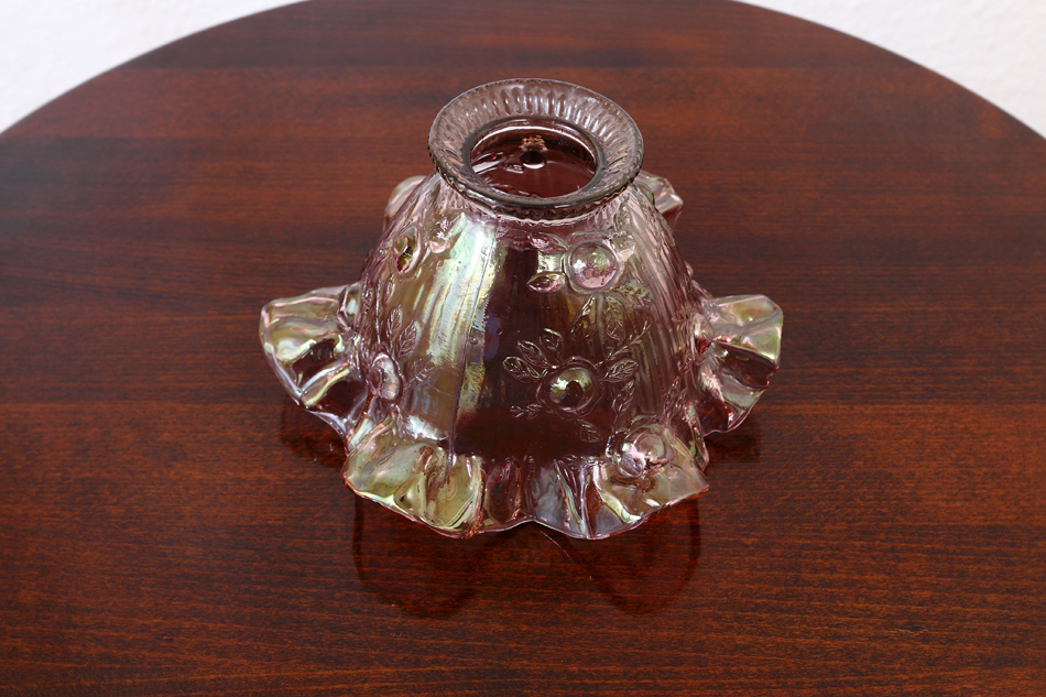 オールドフェントンFenton ローズピンクガラスランプシェード