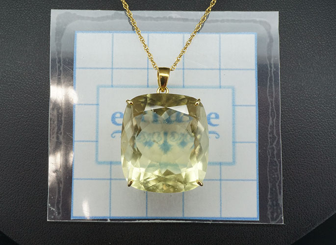 高品質リビアングラス 18Kペンダントトップ ～ 吉祥寺の天然石販売の