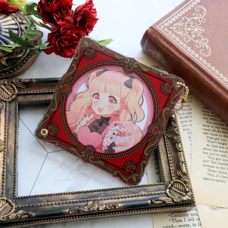 缶バッジアクリルフレーム75mm クラシックフレーム ホワイト| FUKUYA