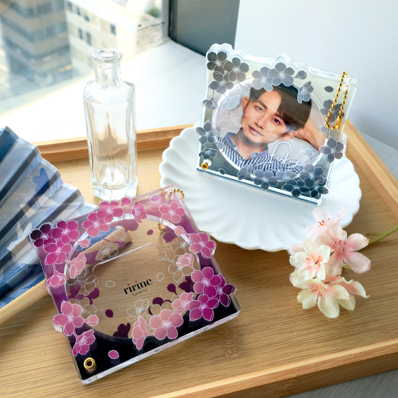 缶バッジアクリルフレーム75mm 夜桜 緑| FUKUYA ONLINE フクヤオンライン