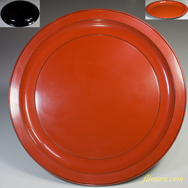 象彦朱塗一尺丸盆 | 和食器リサイクル通販専門店フリマート