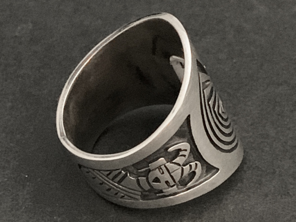Hopi Man in the Maze Band Ring by Eddison Wadsworth Soohafyah