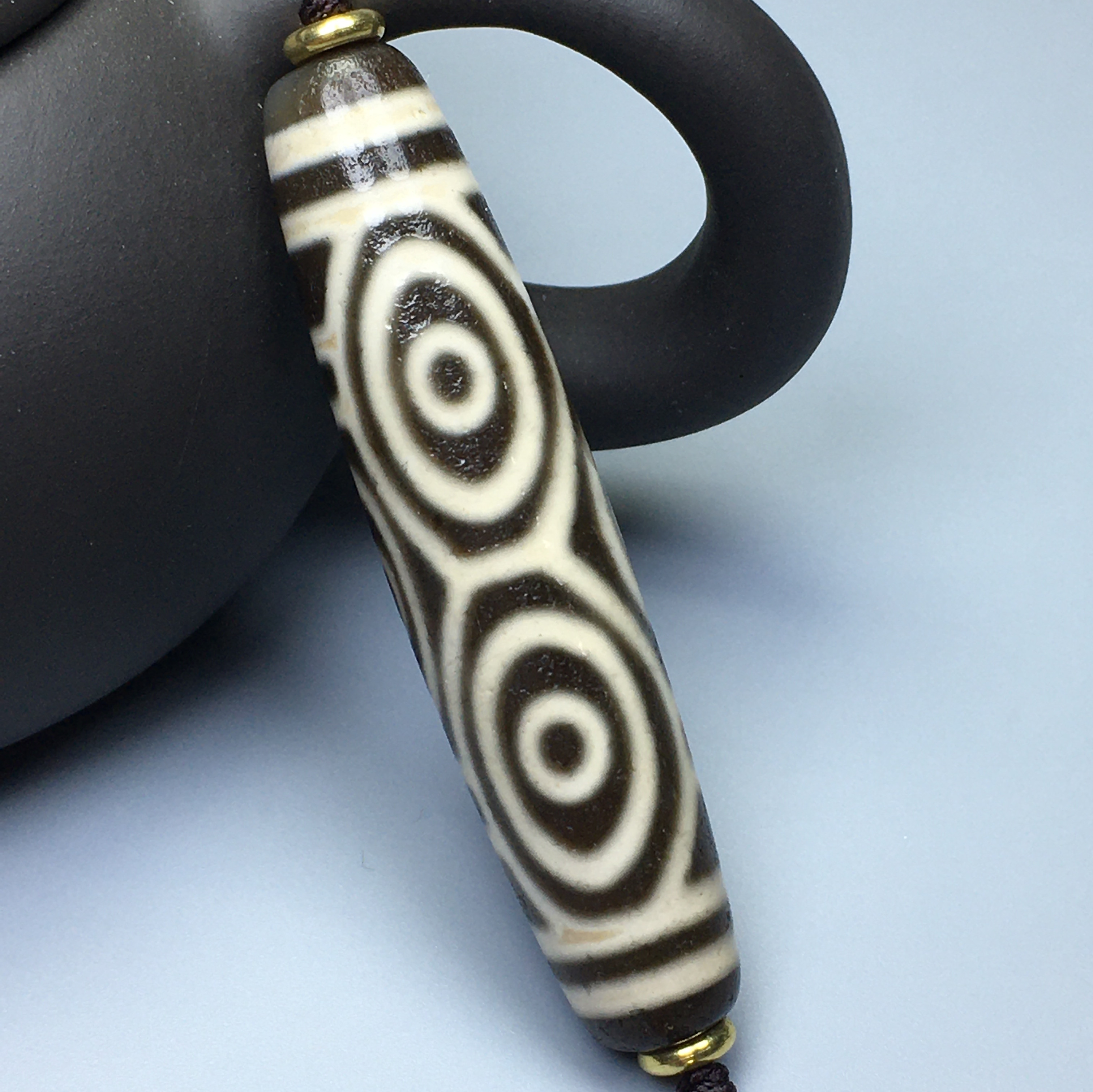 天然西藏包漿老天珠龍六眼天珠真品鎖骨鏈項鏈吊墜瑪瑙送證書| 協貿國際