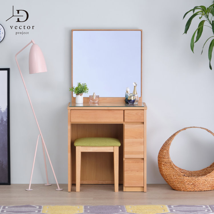 楽天市場】ドレッサー 化粧台 鏡台 メイク台 天板開閉式 かわいい