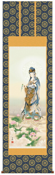 楽天市場】掛け軸 蓮上観音 (高畠周峰) 送料無料 掛軸 : 掛け軸・絵画