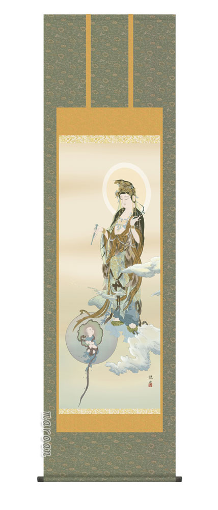 楽天市場】掛け軸／掛軸【観音様】雲上観音（鈴木 翠朋）【送料無料