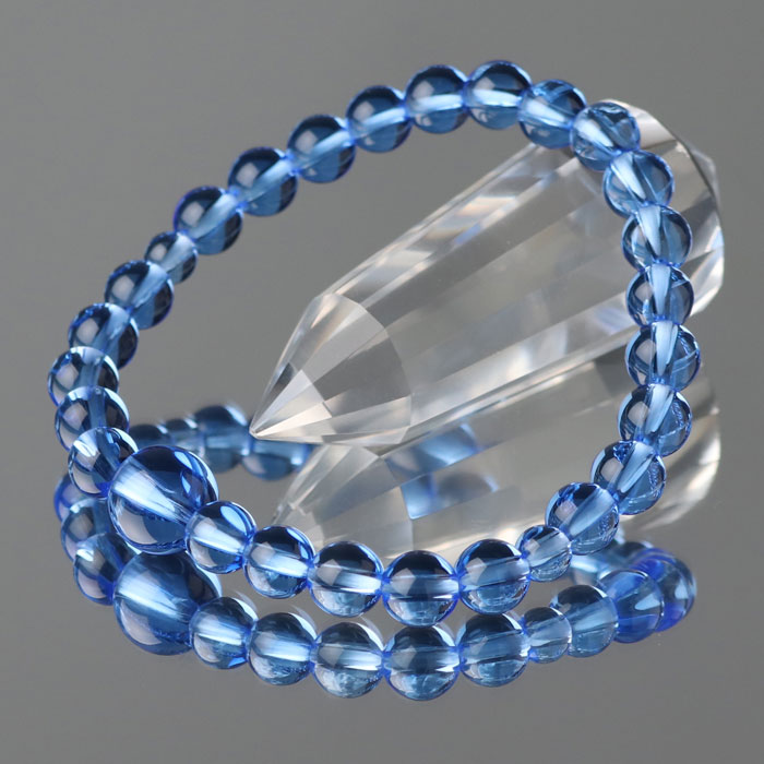 楽天市場】数珠ブレスレット 約7ミリ ブルークォーツ 本水晶