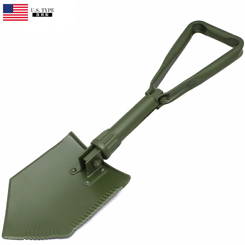 楽天市場】米軍タイプ 三つ折 スコップ ケース付き オリーブ EE391NN