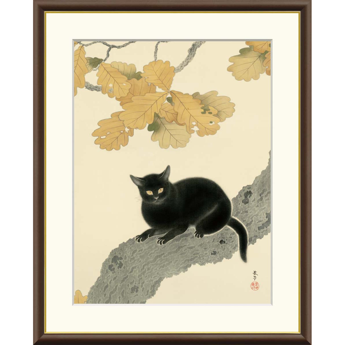 楽天市場】有名 画家 額入りアート 菱田春草 「黒き猫」 J2-111 F8