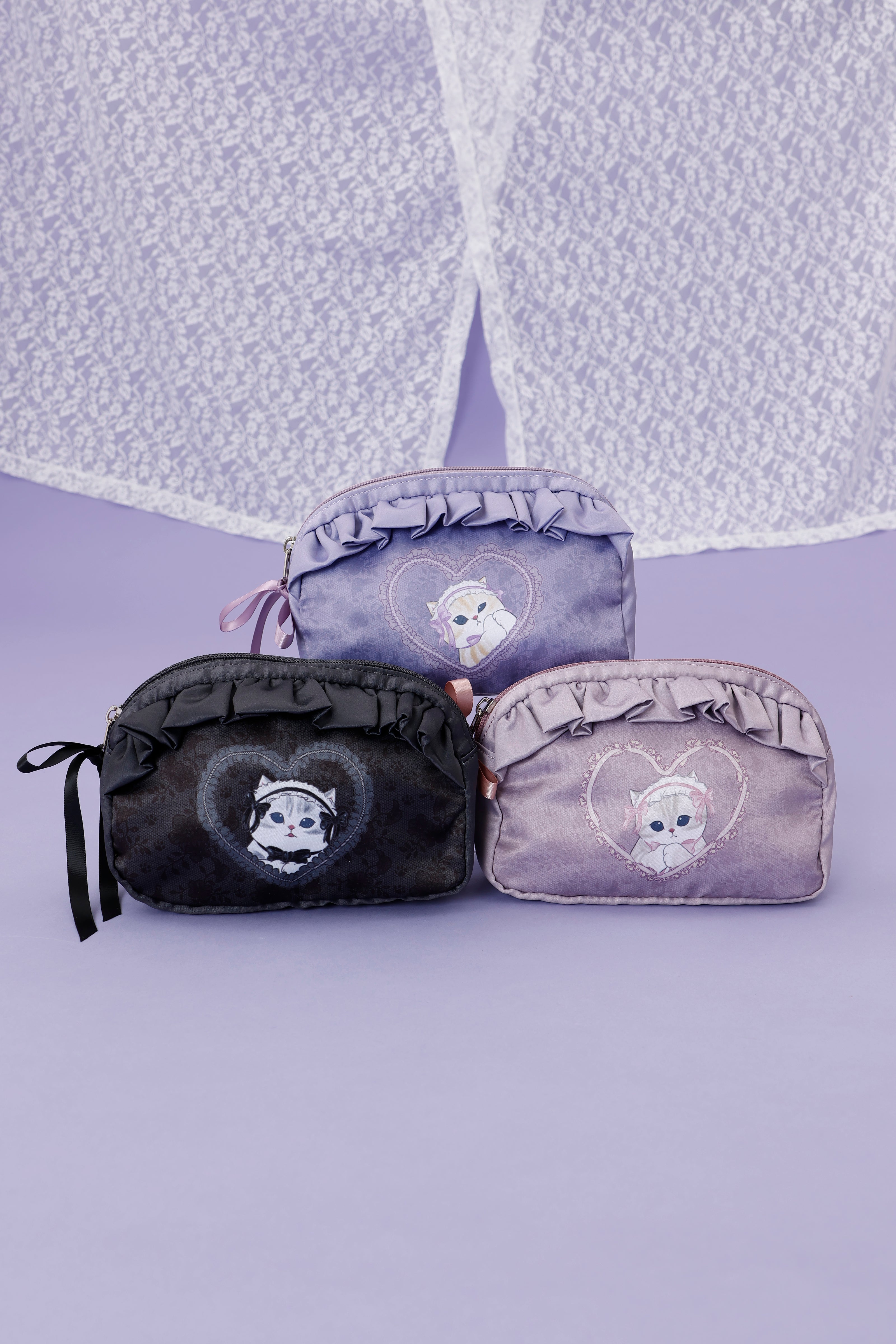 mofusand バレエコア ポーチ くろりぼにゃん ブラック