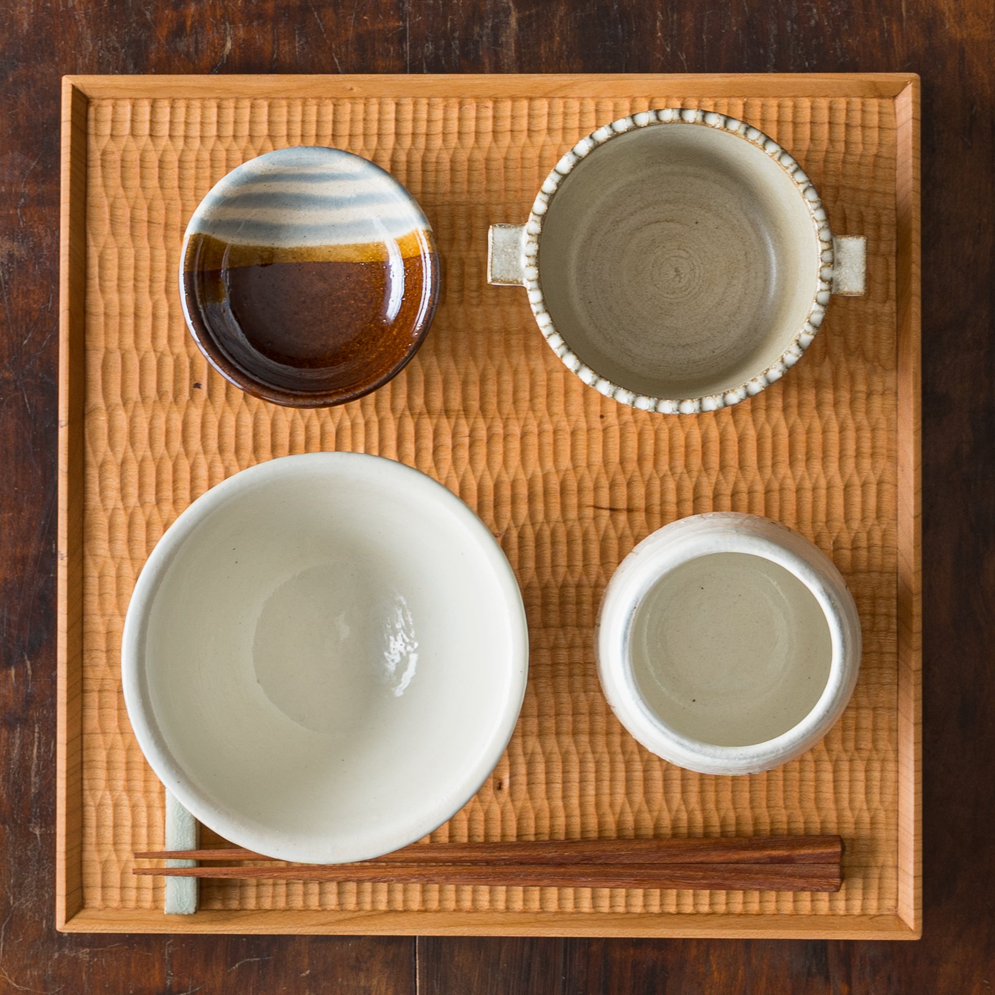 高塚和則 木工房玄 ひとり膳 角 さくら｜作家もののうつわ通販 四季折