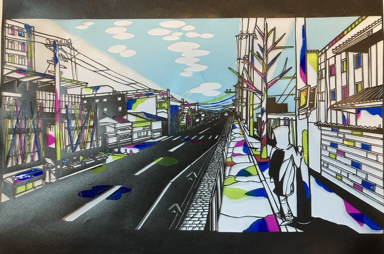 作品「染まる」切り絵 セロファン | 新作の展覧会についてなど様々な