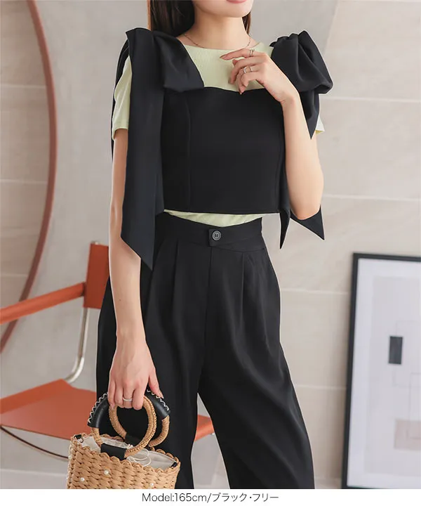 ビッグリボンポンチビスチェ [C7075] | トップス全品送料無料！2/20(金