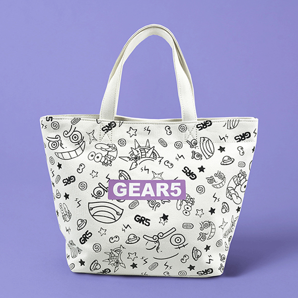 ワンピース】GEAR5 POP総柄 トートバッグ WHITE S: アパレル・バッグ