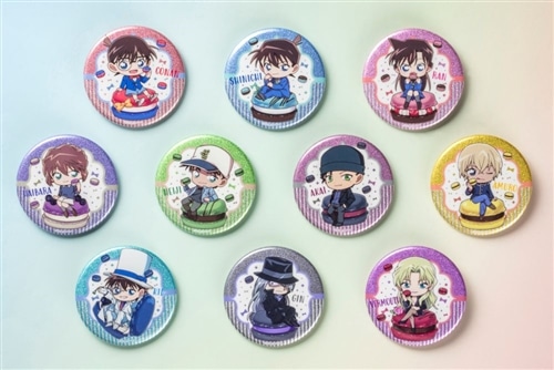 再販】「名探偵コナン」キラキラ缶バッジ マカロンver. BOX: グッズ
