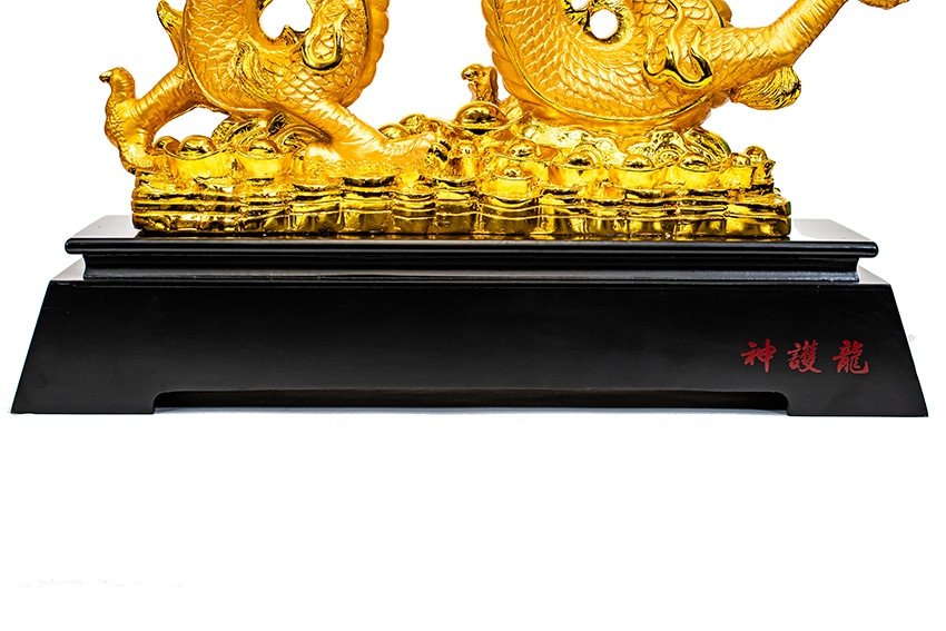 ラグジュアリー｜SHINGO｜SHINGO 龍置物「金運龍如爆上」銅杯付き