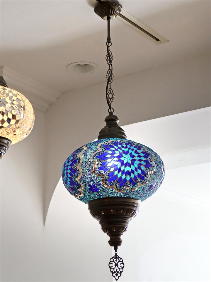 キリムスタイル / トルコ モザイクペンダントランプ 直径33cm 全高93cm
