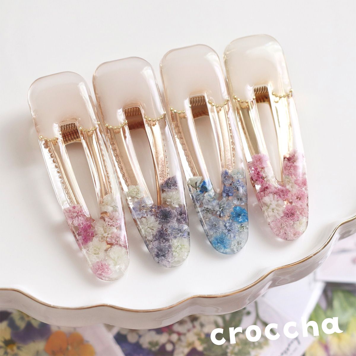 シリコンモールド レジンモールド ヘアピン＆ヘアクリップモールド 4種