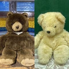 くま ぬいぐるみの三英 昭和レトロ セット インテリア - メルカリ