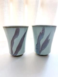 未使用】小石原焼 人間国宝 福島善三 ぐい呑 セット 中野月白瓷 釣窯