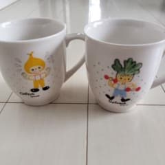 田村セツコ マグカップ 2個セット たまねぎ ほうれん草 昭和レトロ
