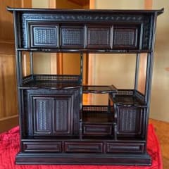 黒檀 高級 和家具 茶棚 茶箪笥 飾り棚 違い棚 花梨 紫檀 唐木 - メルカリ