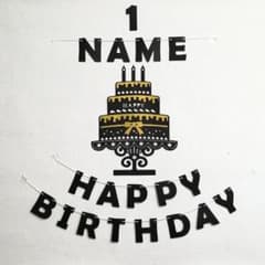 誕生日 ガーランド バースデー 名前年齢入れれます ケーキ ゴールド