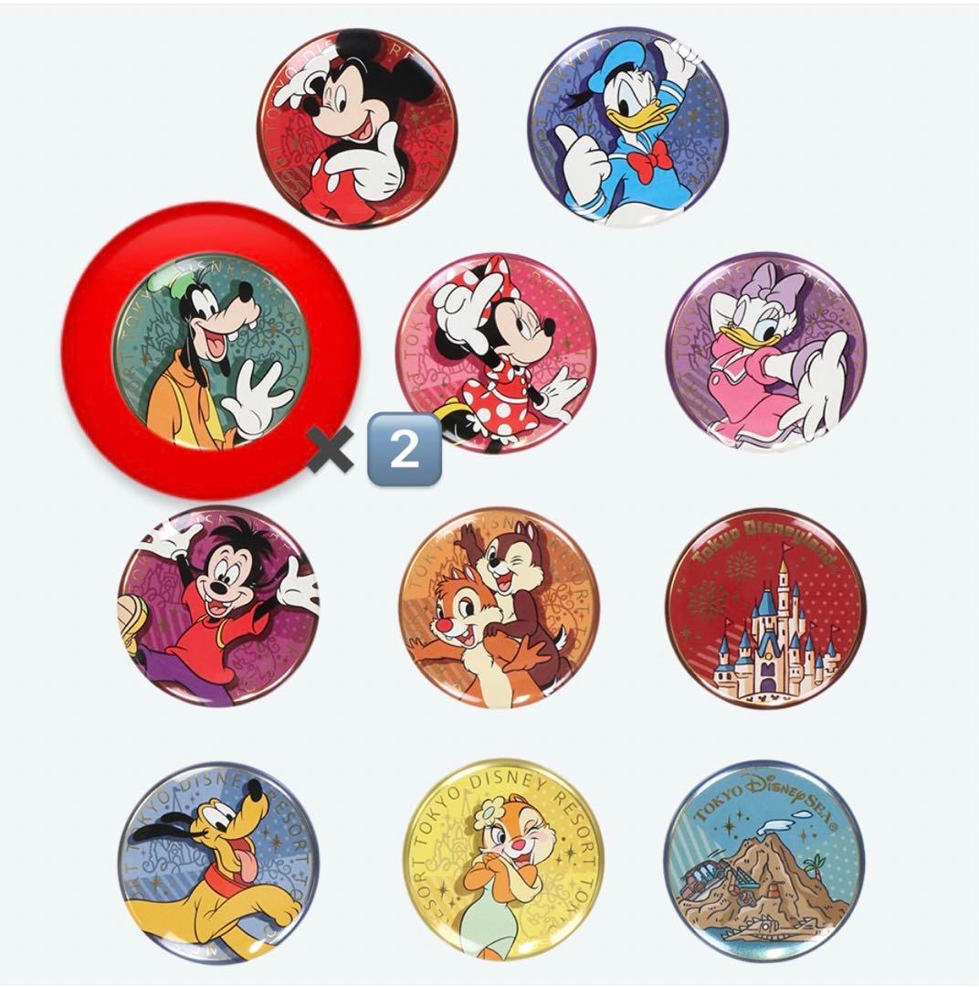 ディズニー 缶バッジ グーフィー 2個セット - メルカリ