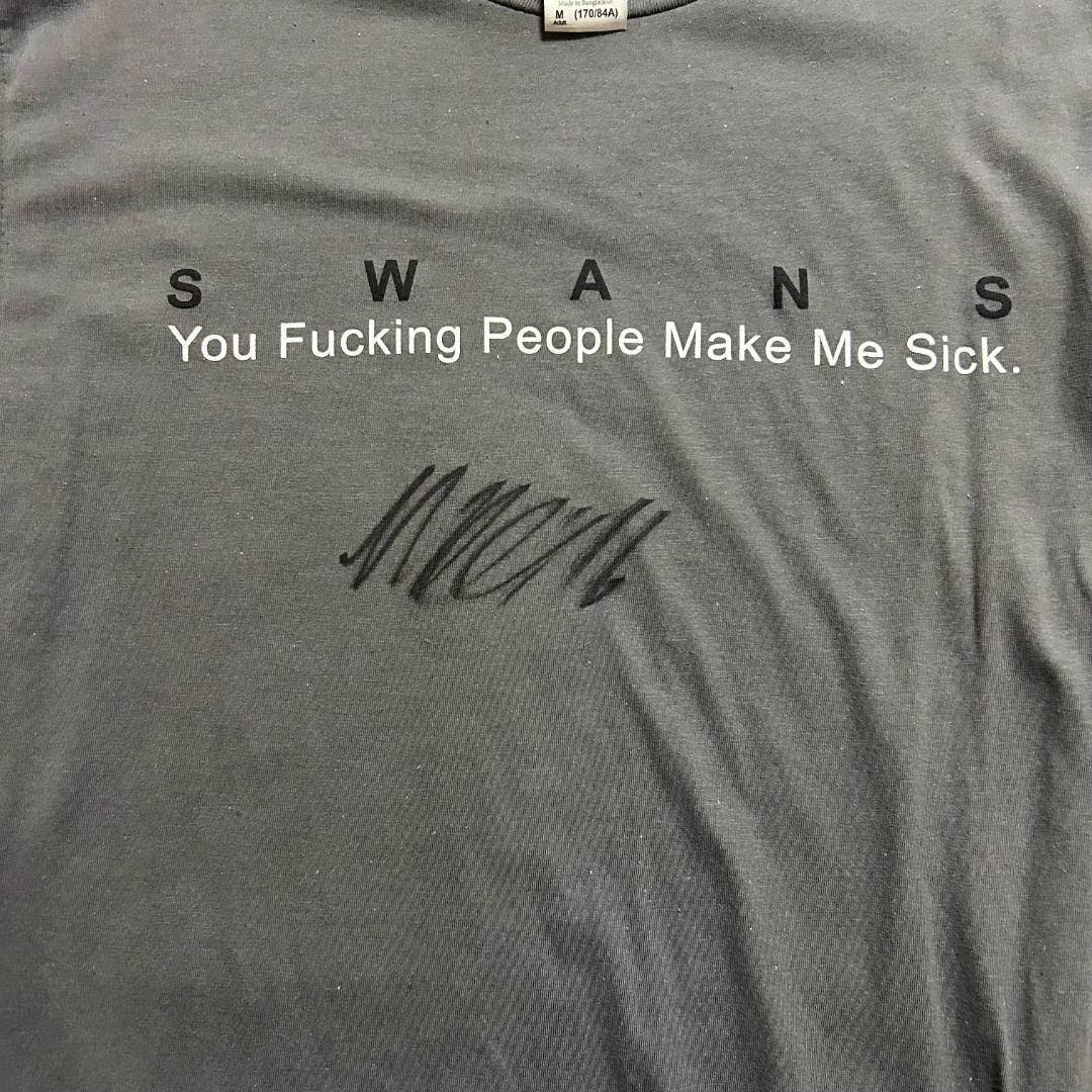 【貴重！】SWANS Michael Gira直筆サイン入　バンドTシャツ M Swans Tee - Public Laundry
