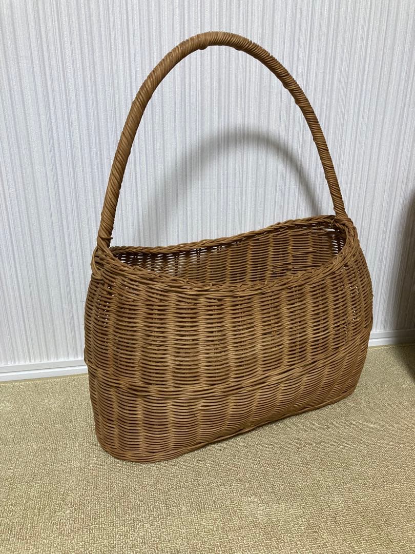 大きいラタンパニエ 籐編みバスケット ブロカントショップアンティーク家具店購入 BIG ラタン パニエ フレンチバスケット I 藤/フランスブロカント
