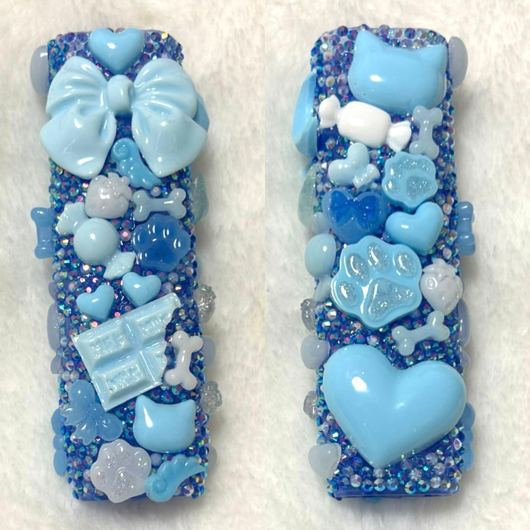 iQOS イルマワン デコケース 埋めつくし 水色/ゆめかわ 新型ケース