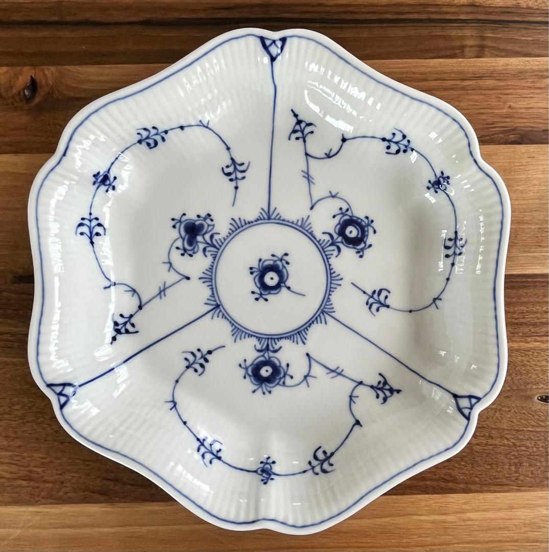 ロイヤルコペンハーゲン ブルーフルーテッド プレート 六角皿
