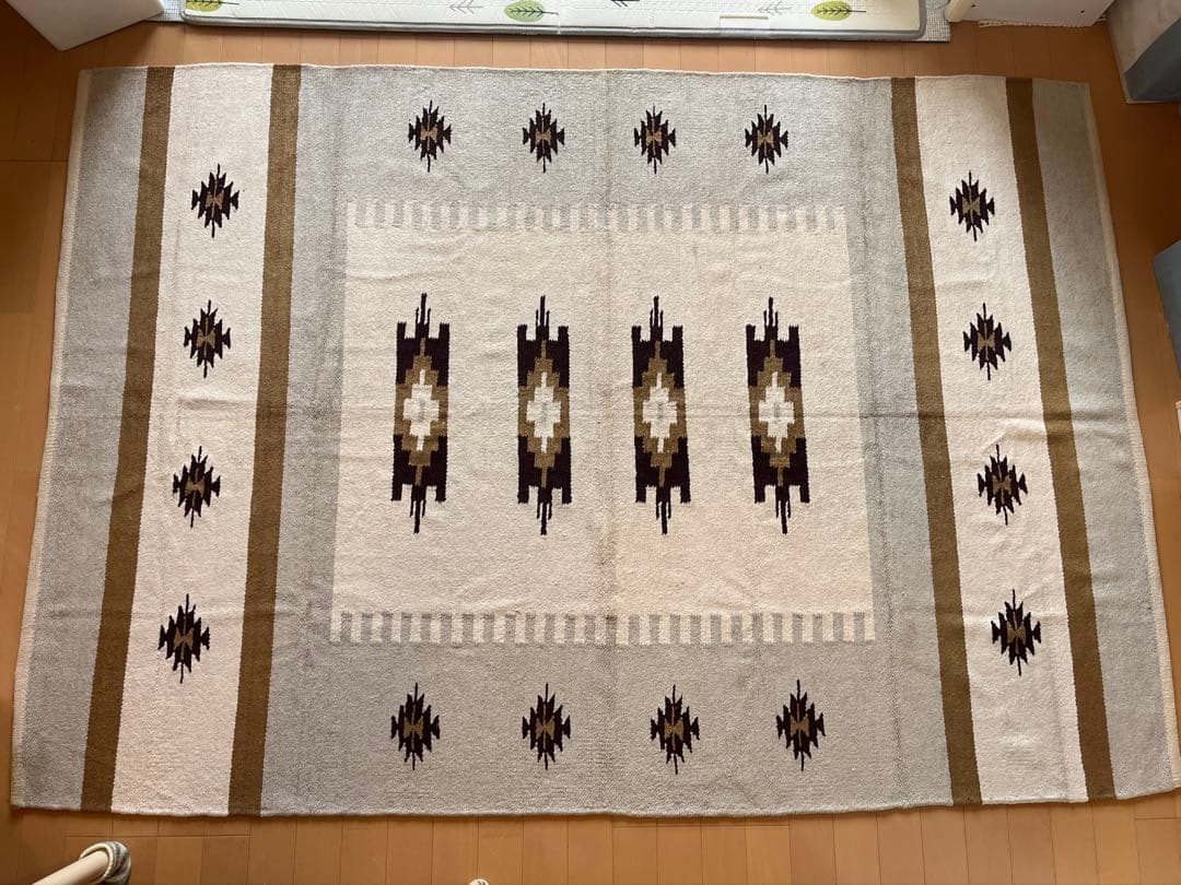 【レア】WTW ラグマット 200×140 ネイティブ柄　オルテガ柄 ラグ マット ネイティブ アメリカン 民族柄 オルテガ 模様 おしゃれ