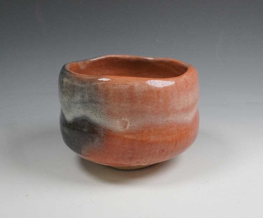 加藤弥右衛門作 赤織部平茶碗 共箱共布 茶道具 C184 1F18 茶道具 加藤