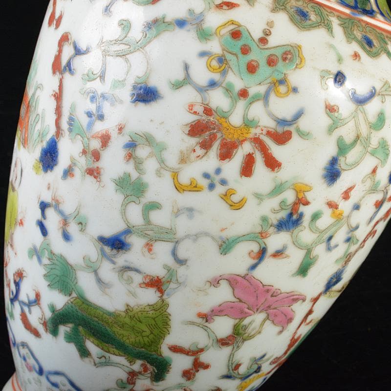 中国 粉彩 人物花神獣文瓶 M R7322 - メルカリ