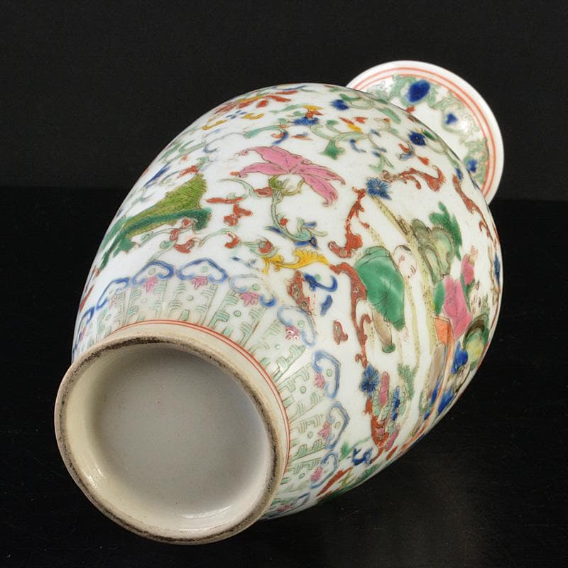 中国 粉彩 人物花神獣文瓶 M R7322 - メルカリ