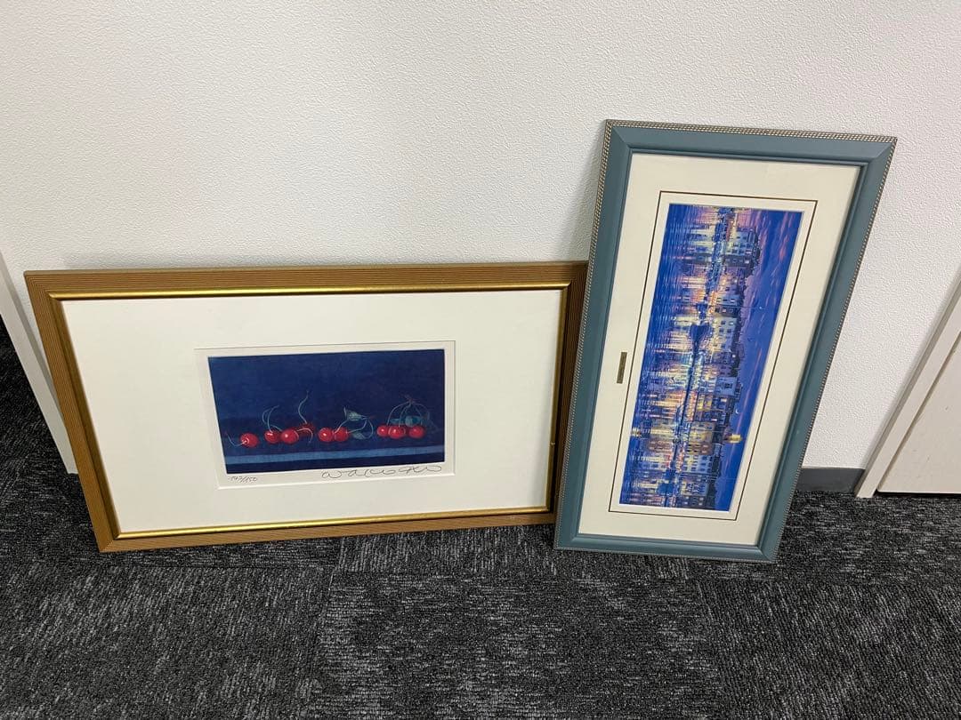 【takeさま専用】　港の風景画　笹倉鉄平　Wakako チェリー 版画 笹倉鉄平「コリチェッラ-虹の立つ港」シルクスクリーン :: 絵画買取