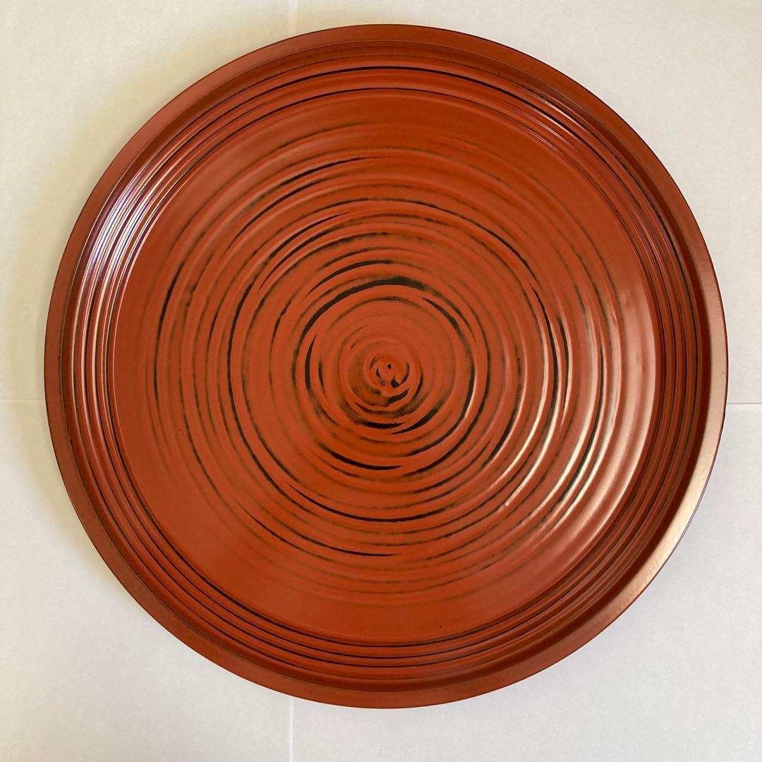 象彦の丸盆 (根来塗 漆器 ロクロ目 朱塗り 丸盆 大) - メルカリ